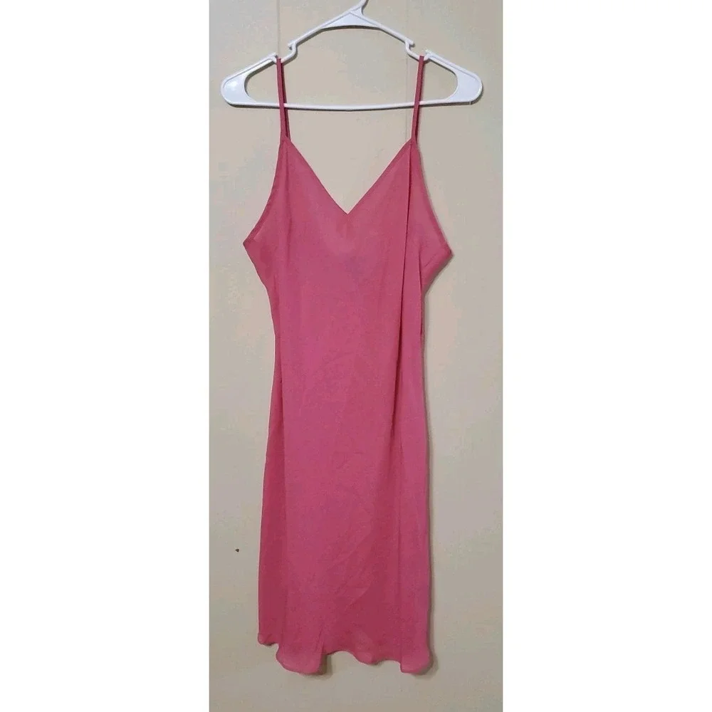 Lauren Ralph Lauren Hot Pink Slip Dress Size 14 Spaghetti Strap Barbiecore